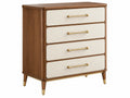 Ladekast 80 x 45 x 110 cm hout bruin beige met vier laden