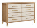 Ladekast 160 x 45 x 95 cm - hout beige met goudkleurige metalen grepen - retrostijl