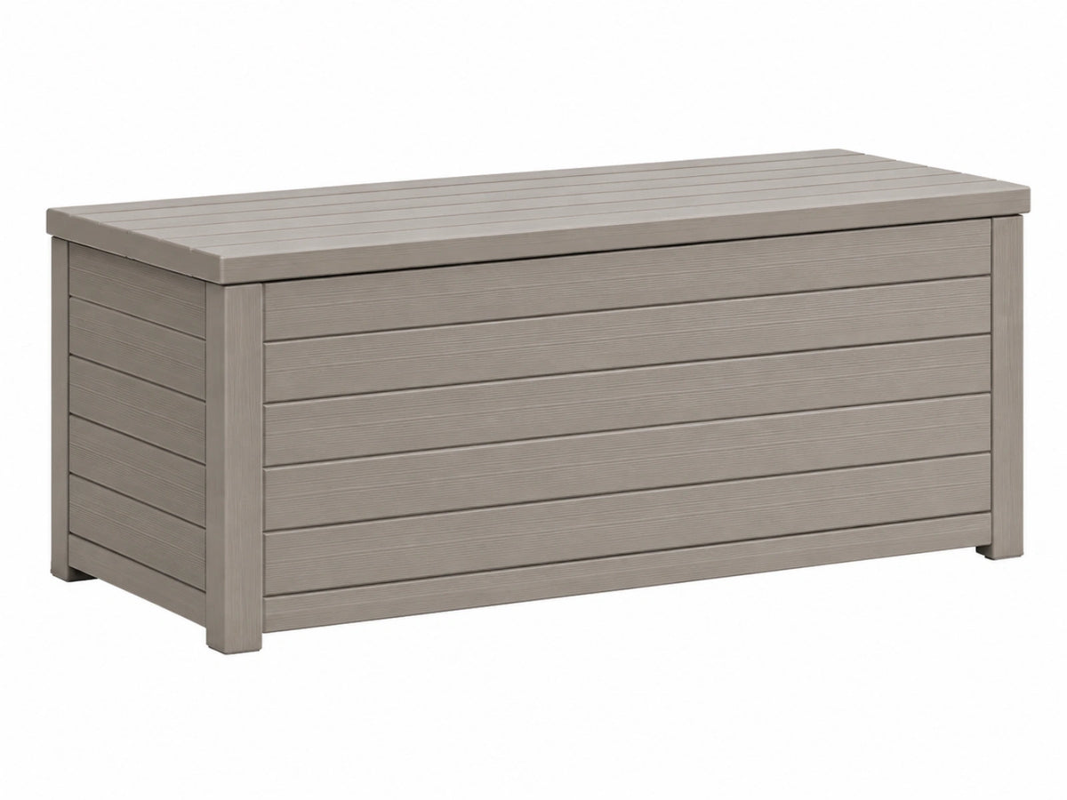 Opbergkist 120 x 60 x 65 cm kunststof taupe voor tuin met deksel