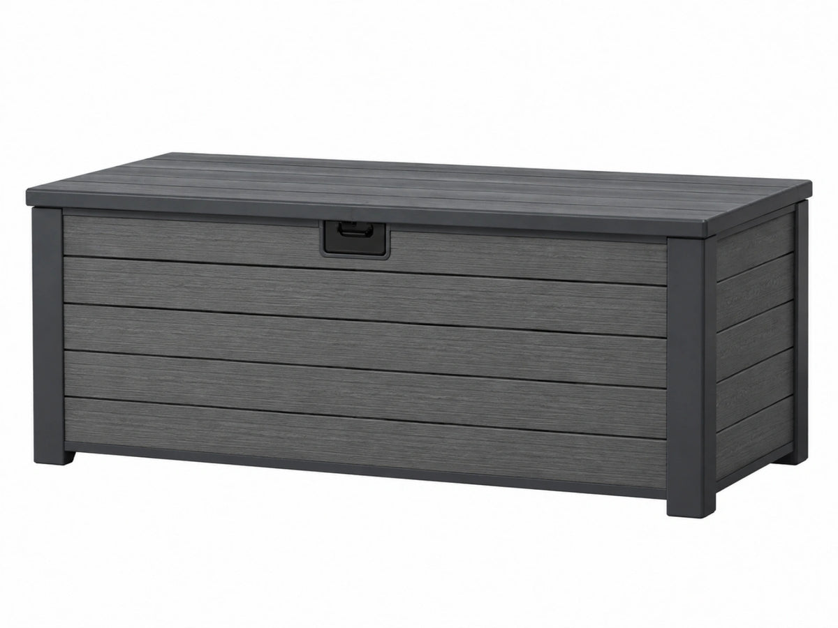 Opbergkist 132 x 71 x 69 cm kunststof antraciet voor buiten met deksel