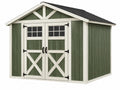 Tuinhuis 240 x 180 x 220 cm groen/wit hout - berging met dubbele deuren