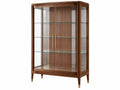 Vitrinekast 100 x 45 x 190 cm hout en glas bruin met 2 deuren