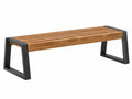 Tuinbank 150 x 40 x 45 cm houten latten bruin zwart stalen onderstel industrieel