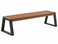 Tuinbank 150 x 40 x 45 cm hout bruin met zwart metalen onderstel industriële stijl