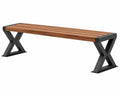 Tuinbank 180 x 40 x 45 cm - bruin hout zwart metaal - industriële stijl